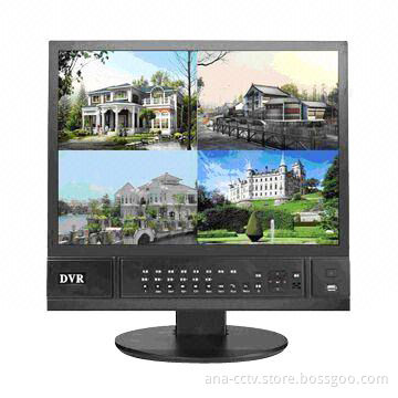 17-inch 4CH H.264 LCD/DVR Combo with Mobile Remote View, Supports Full D1 Real-time and E-mail Alarm